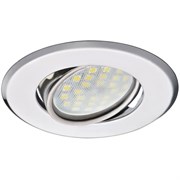 Ecola MR16 DH09 GU5.3 Светильник встр. поворотный плоский (скрытый крепеж лампы) Хром 25x90 (кd74) FC1603EFS-1
