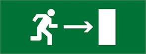 Пиктограмма "Бегущий человек стрелка направо" для светильника Pelastus PL EM 3.0 295х108мм 356598918188