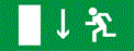 Пиктограмма "Бегущий человек стрелка вниз дверь слева" для светильника Pelastus PL EM 1.2 345х155мм 2000000026548