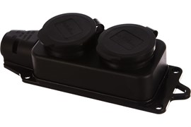 Колодка UNIVersal двухместная однофазная с заглушками (каучук) (1027) 1027-1