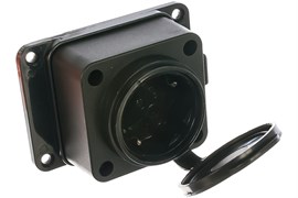Розетка настенная с заглушкой c заземлением каучук 16А 250В IP44(еврослот) (602229) 602229-1