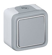 Кнопка 1-кл. О/У  10А 250В н/о контакт серая IP 55 Plexo 55 069720