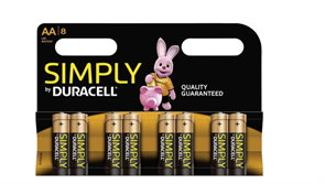Батарейки Duracell Simply LR06 пальчиковые 8PCS (блистер 8шт) 5000394002272
