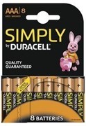 Батарейки Duracell Simply LR03 ААА мизинчиковые 8PCS (блистер 8шт) 5000394002463