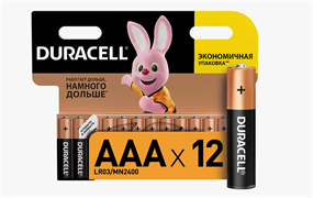 Батарейки Duracell Basic LR03 ААА мизинчиковые 12BL (блистер 12шт) 5000394203389