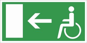 Пиктограмма "Направление движения на выход для инвалидов" для светильника Pelastus PL EM 1.0 355х145мм 6154 2009970637443