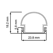 Профиль алюминиевый "круглый широкий", серебро, CAB283 с матовым экраном, 2 заглушками, 4 крепежами в комплекте 10302-1