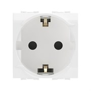 BRAVA Розетка 2 модуля с заземлением со шторками белая 76482B DKC 76482B-1