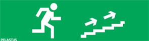Пиктограмма "направление движения направо к лестнице вверх" для светильника Pelastus PL EM 1.0 2000000640853-1