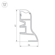 Профиль ARH-PLINTUS-2000 ANOD (Arlight, Алюминий) 026604