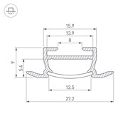 Профиль TK-F-2000 (CT) ANOD (arlight, Алюминий) 016936