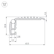 Профиль STEP-MINI-2000 ANOD (arlight, Алюминий) 019195