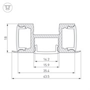 Профиль ARH-TRI-D-2000 ANOD (Arlight, Алюминий) 018829