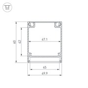 Профиль BOX60-ONTOP-2000 ANOD (arlight, Алюминий) 017358