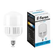 Лампа светодиодная FERON LB-65, T100 (промышленная), 40W 230V E27-E40 6400К (дневной), рассеиватель 25538