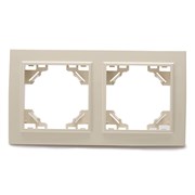 Рамка  STEKKER PFR00-9002-02  (растояние между монтаж.точками 40х123мм) на  гнездо, , . Материал: AB 39241