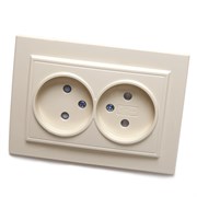 Розетка скрытой установки STEKKER PST10-9013-02  на 2 гнездо, без заземления. Материал: ABS пластик/ 39239