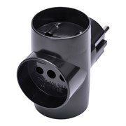 Сетевой разветвитель STEKKER на 3 выхода, без заземления, 250V, 10A, черный, ADP10-15-20 39001