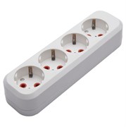 Розетка переносная STEKKER PST16-410-20 на 4 гнездо, с заземлением. Материал: полипропилен, латунь, 39012