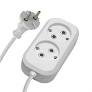 Удлинители STEKKER HM01-20-05, серия Home, цвет белый, длина 5 м, количество розеток 2, сталь, сечен 39203