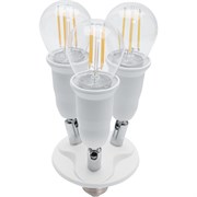 Патрон-переходник для ламп общего назначения FERON LH62 230V E27 E27, цвет белый, 120*120*110мм 41219