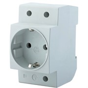 Розетка на DIN-рейку 2P+PE 16А, серая ,PST16-70-20 39171