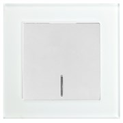 Выключатель электрический 1-клавишный c индикатором, серия Катрин, GLS10-7001-01, белый 39162