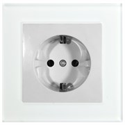 Розетка 1-местная с/з , 250В, 16А с защитной шторкой, серия Катрин, белая GLS16-7010-01 39167