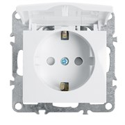 Розетка 1-местная с/з с крышкой (механизм), серия Эрна, PST16-9112-01, белый 39319