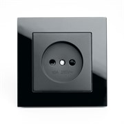 Розетка 1-местная с защитной шторкой б/з, 250В, 10А, серия Катрин,  GLS10-7009-05, черный 39512
