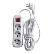 Удлинитель трехместный с/з с выключателем, 3x0,75, 2м, серия Home, HM03-31-02 (У10А-002), белый 39197