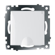Розетка электрическая 1-местная с/з с крышкой (механизм), серия Катрин, GLS16-7112-01, белый 39302