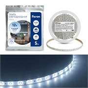 Лента светодиодная, 60SMD(2835)/m 4.8W/m 12V IP65 5m, 6500К, LS604 27638