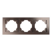 Рамка горизонтальная 3-местная, серия Катрин, GFR00-7003-04, шоколад 39537