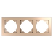 Рамка горизонтальная 3-местная, серия Катрин, GFR00-7003-02, шампань 39529