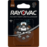 Батарейки для слуховых аппаратов RAYOVAC ACOUSTIC Type 312 блистер 8 (4*2) 5000252003793