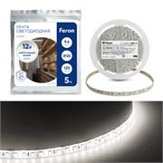 Лента светодиодная, 120SMD(2835)/m 9.6W/m 12V 5m 4000К, LS612 41448