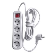 Удлинитель четырехместный с/з с выключателем, 3x0,75, 5м, серия Home, HM03-41-05 (У10А-003), белый 39525