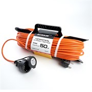 Удлинитель на рамке 1-местный  с/з, 3*0,75, 50м, оранжевый,  (Атлант, 40186), HM02-01-50 39497