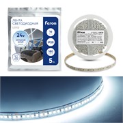 Лента светодиодная 180SMD(2835)/м 16Вт/м 24V 5000*10*1.22мм 6000К, LS502 41529