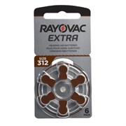 Батарейки для слуховых аппаратов Rayovac Extra ZA312 BL6 Zinc Air 1.45V (блистер 6шт) 96178232