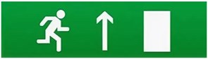 Пиктограмма "Бегущий человек стрелка вверх- дверь справа" для светильника Pelastus PL EML 1.1 230x120мм 17082022924