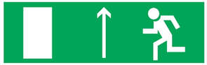 Пиктограмма "Бегущий человек стрелка вверх- дверь слева" для светильника Pelastus PL EML 1.1 230x120мм 20000001687154
