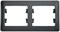 GLOSSA Рамка 2 поста горизонтальная антрацит (GSL000702) GSL000702 - фото 17221