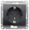 GLOSSA Розетка с заземлением антрацит в рамку (GSL000743) GSL000743 - фото 17223