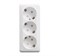 ЭТЮД РОЗЕТКА тройная O/У с з/к без шторок 16А 250B,БЕЛЫЙ. PA16-011B - фото 17539