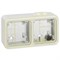 Адаптер О/У горизонтальный 2 пост. с рамкой белая IP 55 Plexo 55 069690 - фото 17931