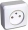 ЭТЮД Розетка наружная без заземления со шторками белая PA16-002B Systeme Electric PA16-002b