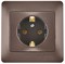 GLOSSA Розетка с заземлением шоколад в сборе GSL000842 - фото 21985