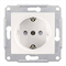 Sedna Розетка с заземлением со шторками в рамку белая SDN3000121 - фото 23122